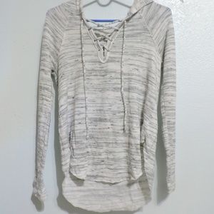 AEO Grey lace-up plush hoodie